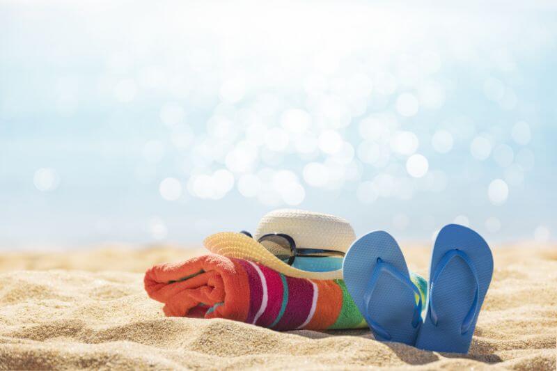 flip-flops on the beach