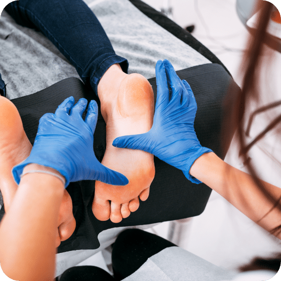 foot examination for Prescription Orthotics
