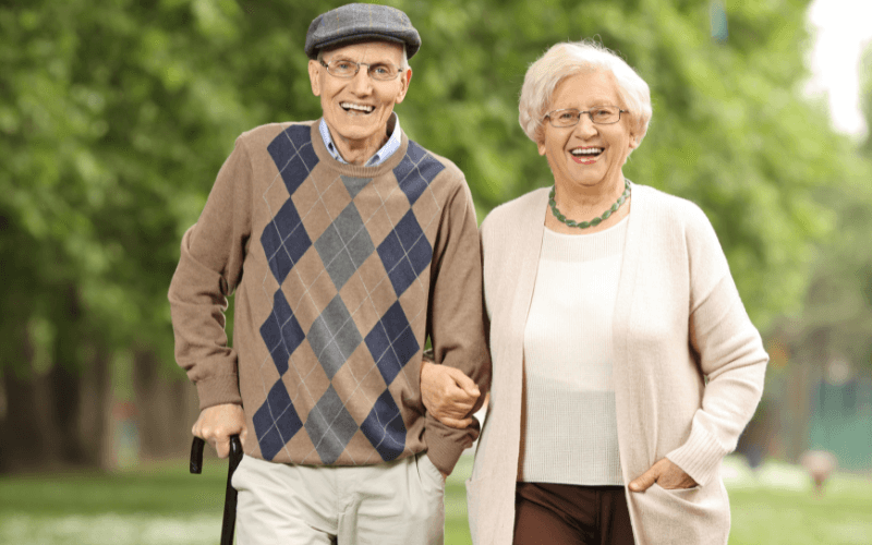 older couple staying active which will help to prevent falls at home
